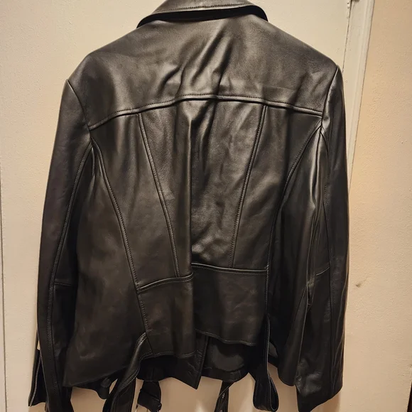 Michael Kors Black Leather Biker Jacket - Picture 6 of 6